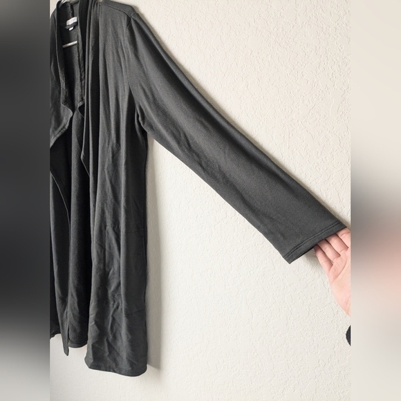 J. Jill Pure Jill Olive Green Open Front Longline Tencel Blend Cardigan Layering - Picture 8 of 11